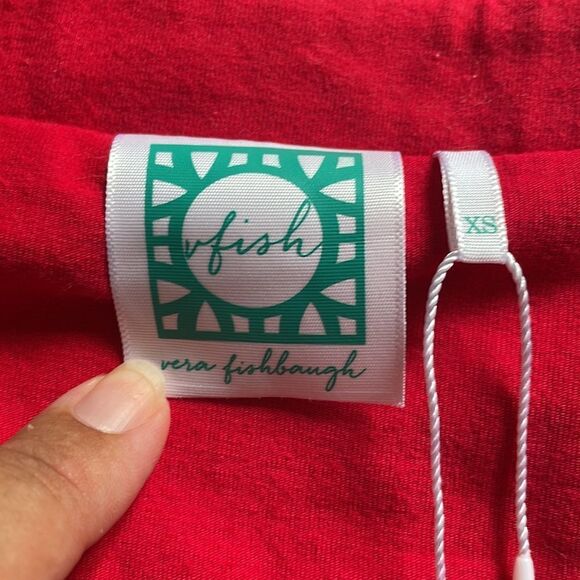 Vera Fishbaugh Red and Navy Dress NWT - Picture 2 of 5